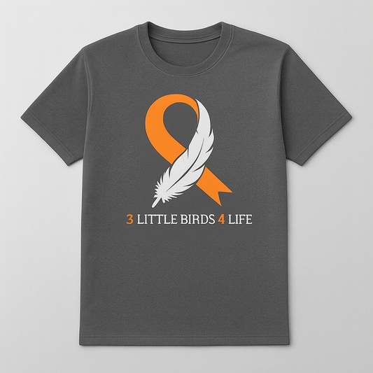 Short Sleeve T-Shirt - Original Feather Logo - Gray Only