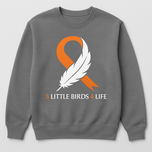 Crew Neck Sweatshirt - Original Feather Logo - Gray Only