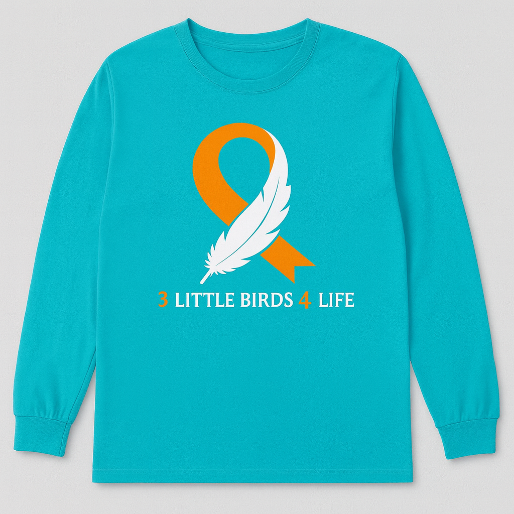 Long Sleeve Shirt - Original Feather Logo - Teal Only
