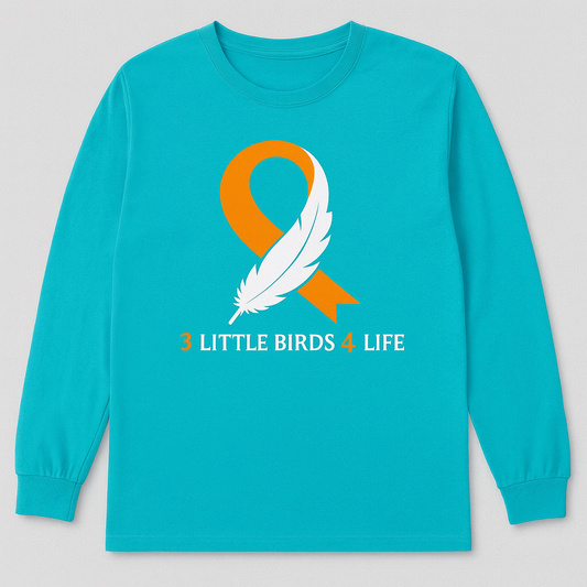 Long Sleeve Shirt - Original Feather Logo - Teal Only