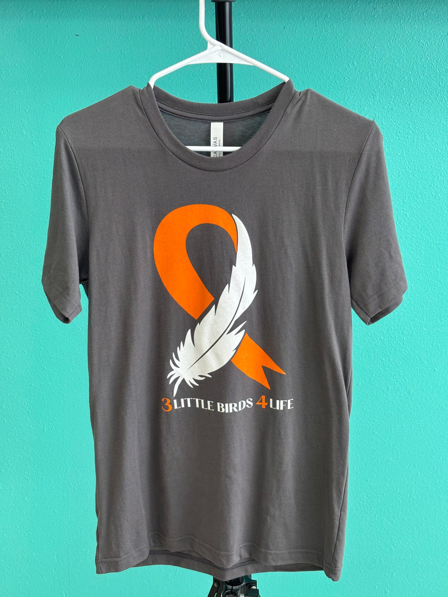 Short Sleeve T-Shirt - Original Feather Logo - Gray Only