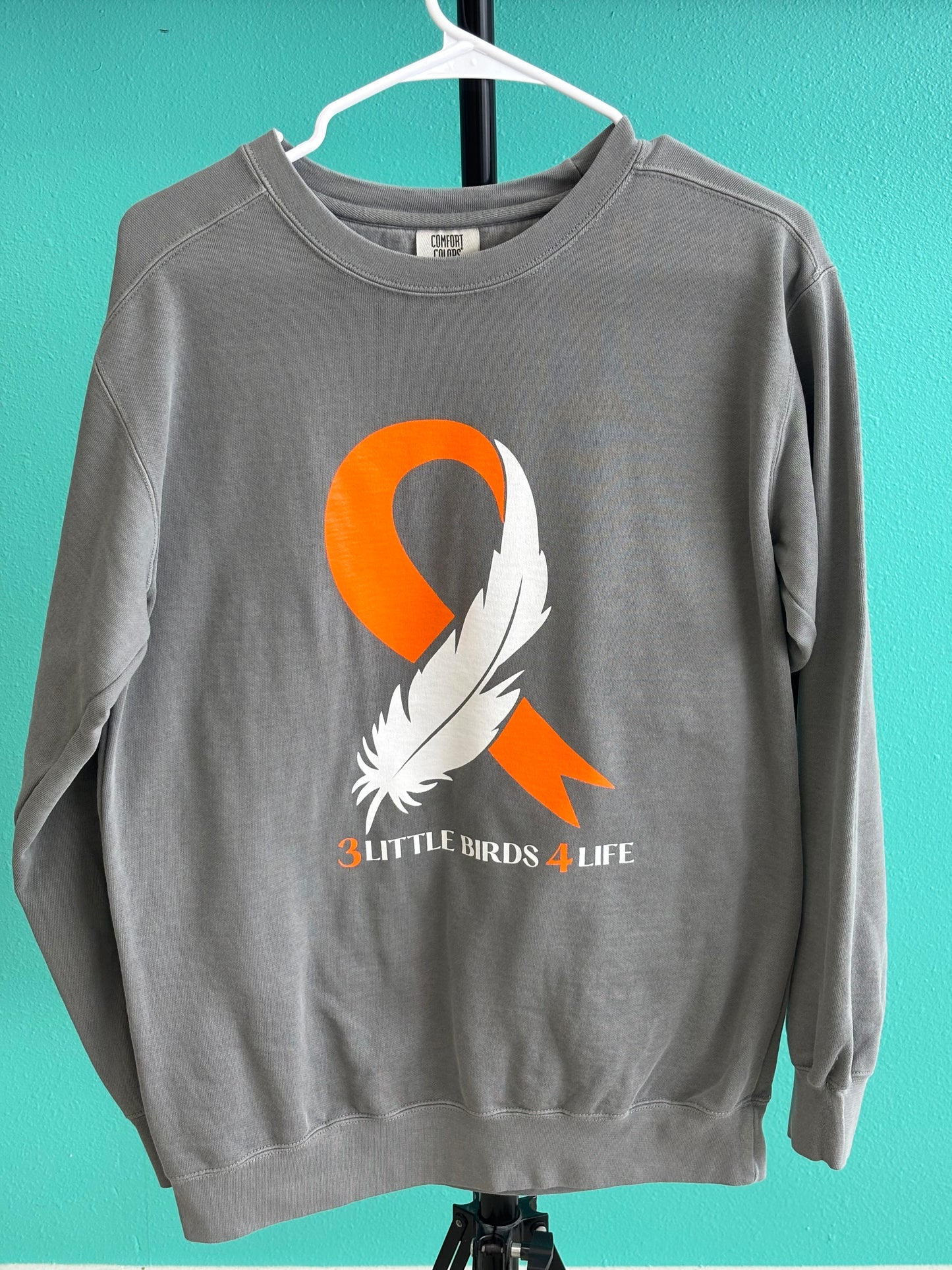 Crew Neck Sweatshirt - Original Feather Logo - Gray Only